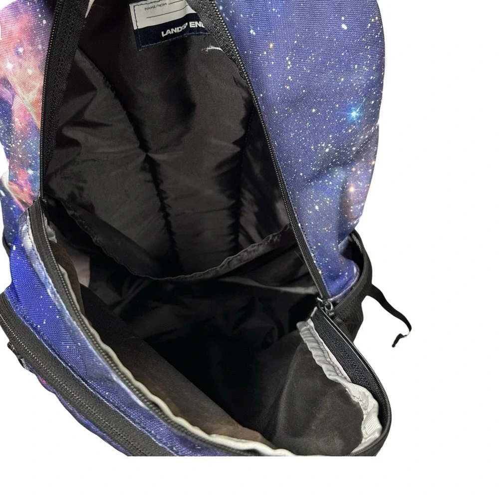 Lands' End Galaxy Kids Backpack School Bag & Lunch Bag Box Space Print Blue